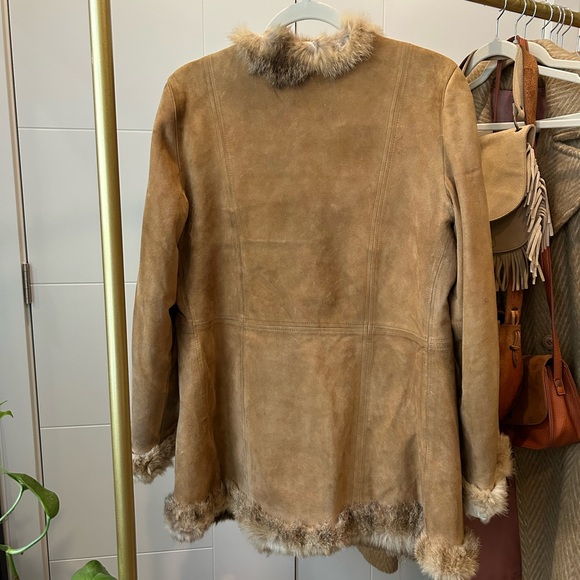 Vintage fur and suede coat - Picture 2 of 3